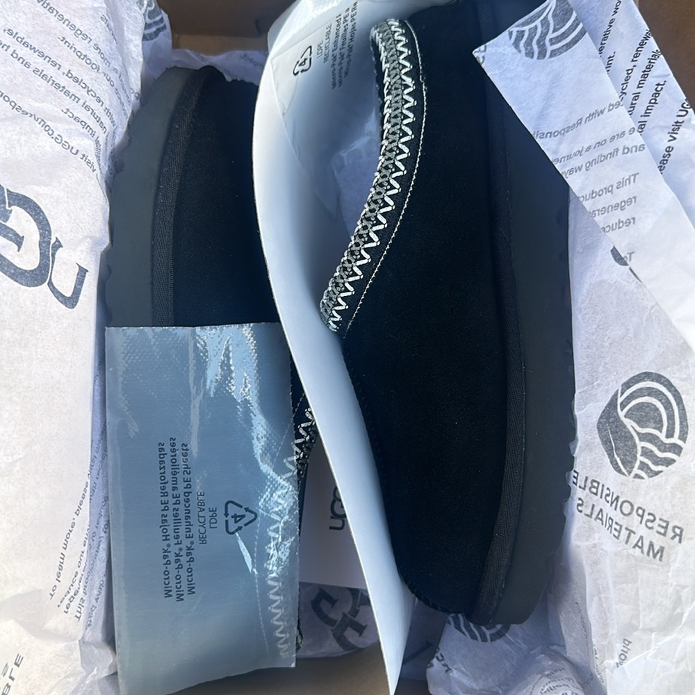 UGG TASMAN SLIPPERS BLACK SIZE 8 WOMENS